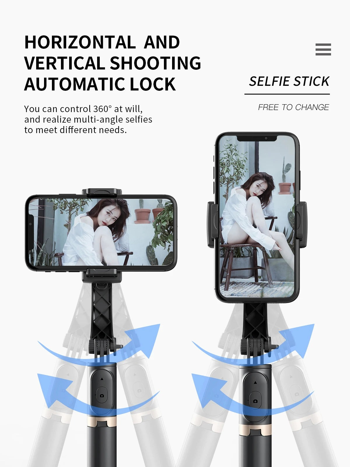 Q08 Foldable Handheld Gimbal 1-Aixs Stabilizer Stick with Bluetooth Wireless Remote