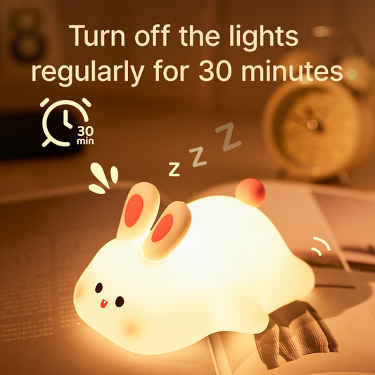 9-Mode Rabbit Night Light | Cute Silicone Lamp with Sensor for Kids & Baby