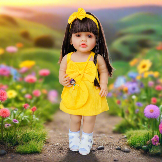 NestyFox 55 cm Realistic Silicone Baby Doll with Sound & Motion For Girls