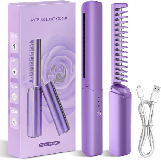 Rechargeable Hot Comb Hair Straightener