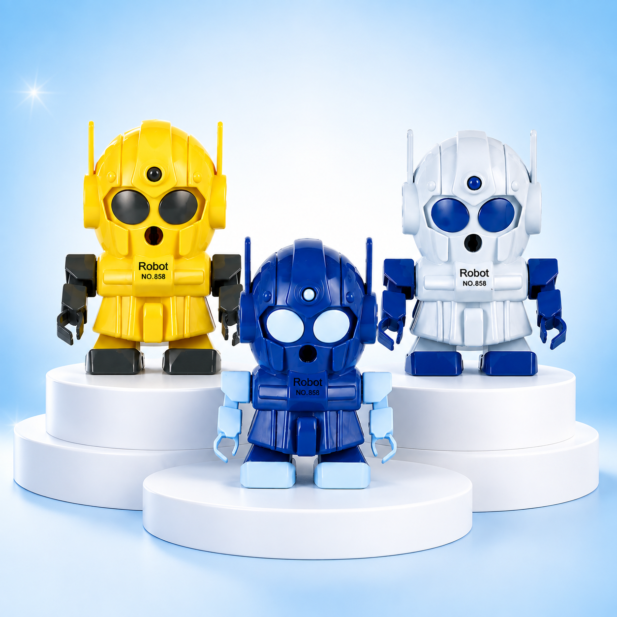 Robot Pencil Sharpener – Set of 3 | Fun Mecha Design for Kids | Adjustable Tip
