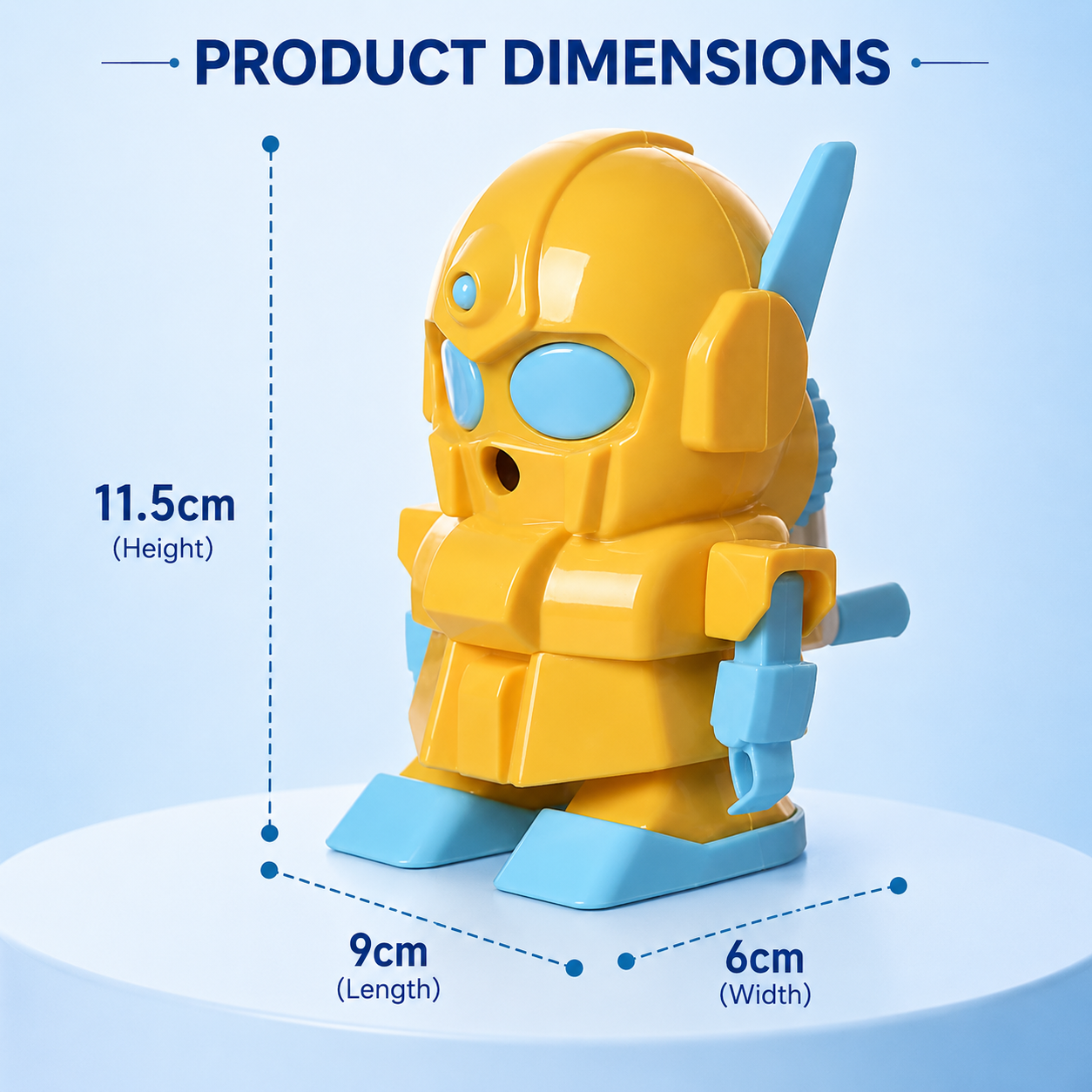 Robot Pencil Sharpener – Set of 3 | Fun Mecha Design for Kids | Adjustable Tip
