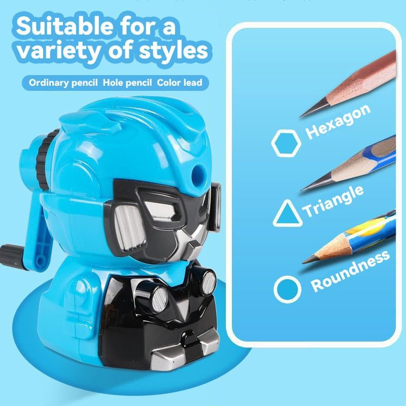 Robot Pencil Sharpener – Set of 3 | Fun Mecha Design for Kids | Adjustable Tip