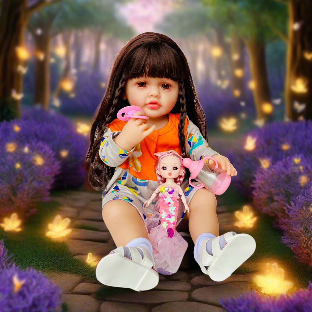 NestyFox 53 cm Realistic Silicone Reborn Baby Doll For Girls with Sound & Motion Sensor