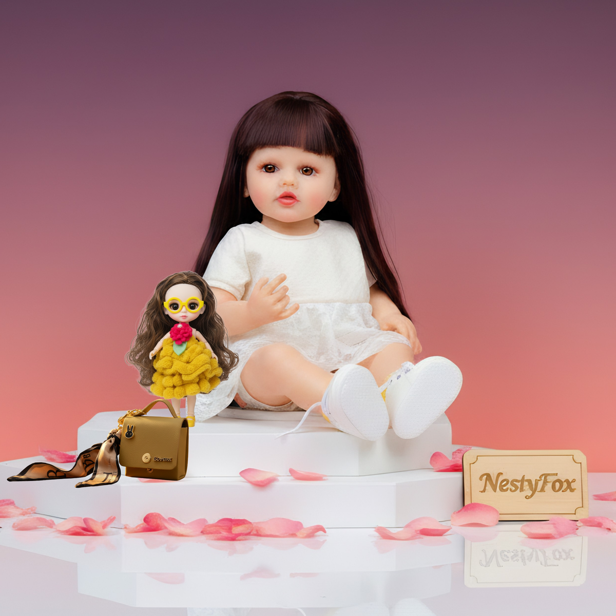 NestyFox Realistic Silicone Reborn Baby Girl Doll | 53cm
