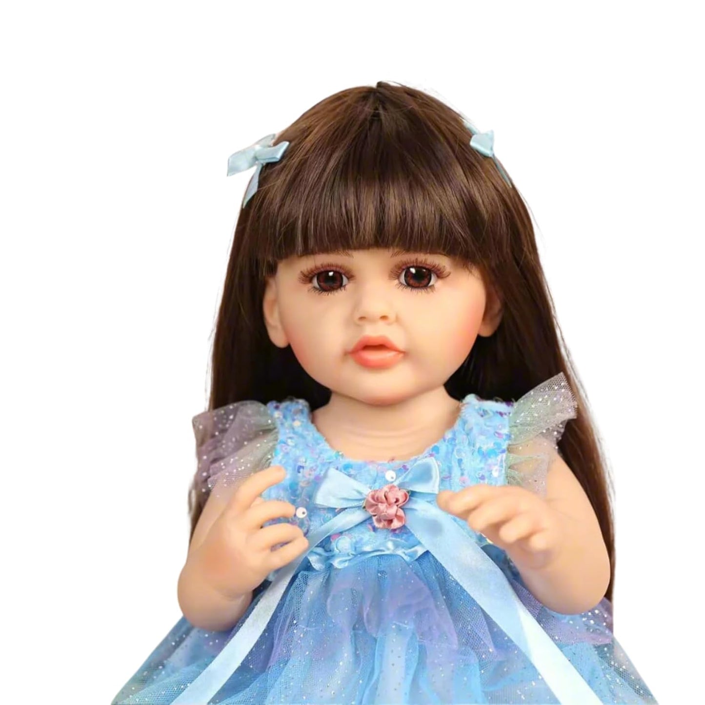 NestyFox 53cm Reborn Silicone Doll Gift Set with 8 Accessories