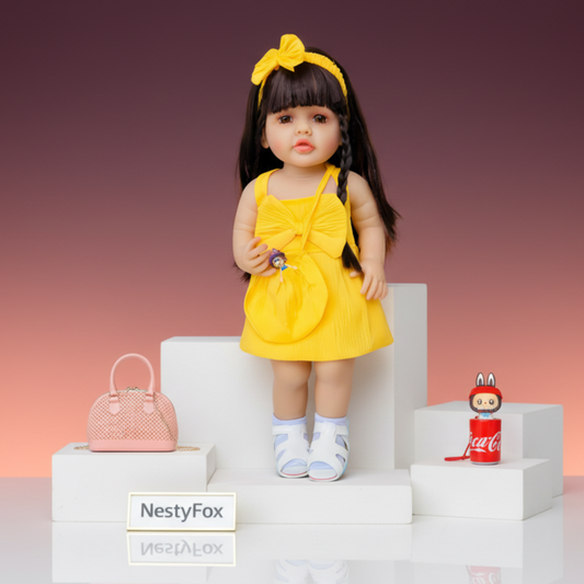 NestyFox 53 cm Realistic Silicone Baby Doll with Sound & Motion For Girls