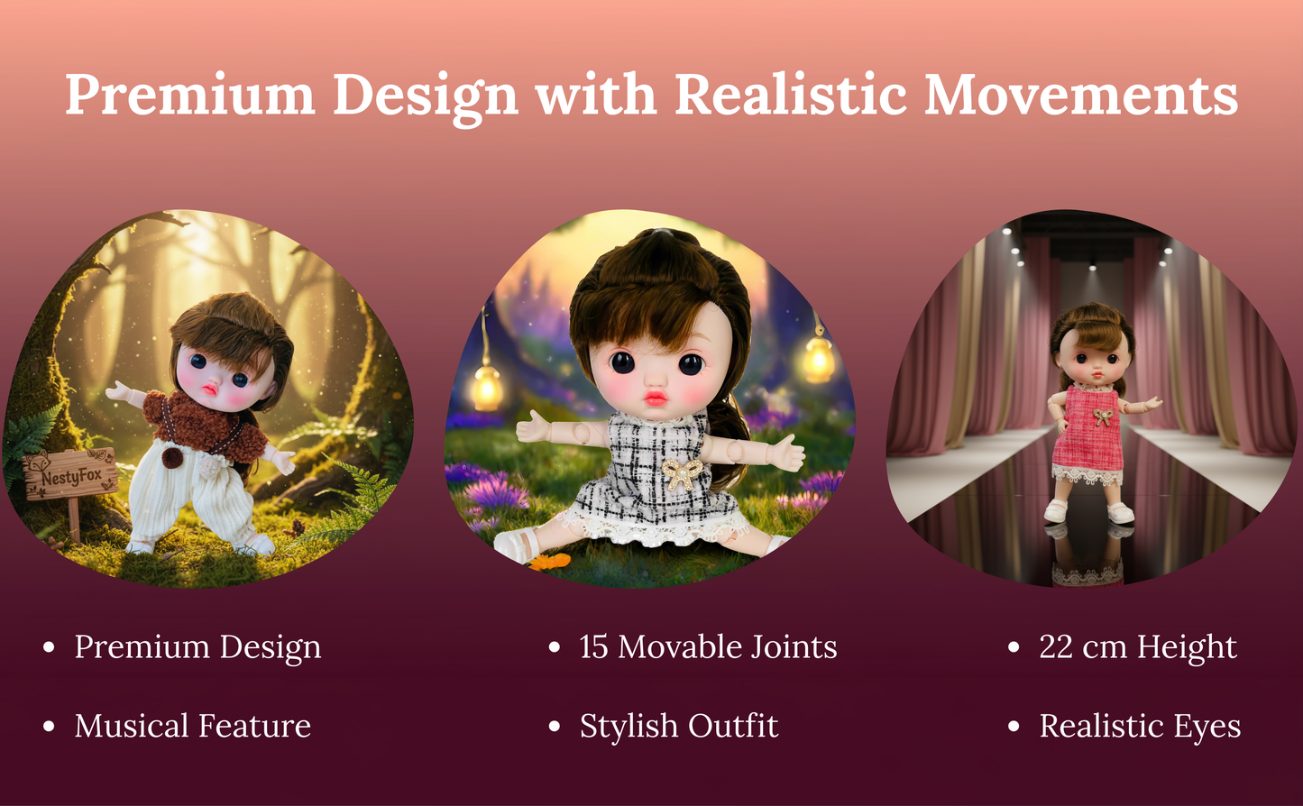 53cm Silicone Doll Gift Set - Complete Play Collection with LED Accessories & Extra Dress