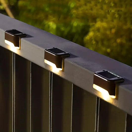 Solar Glow Lights: Outdoor Deck, Step, Railing, and Wall Garden Lights