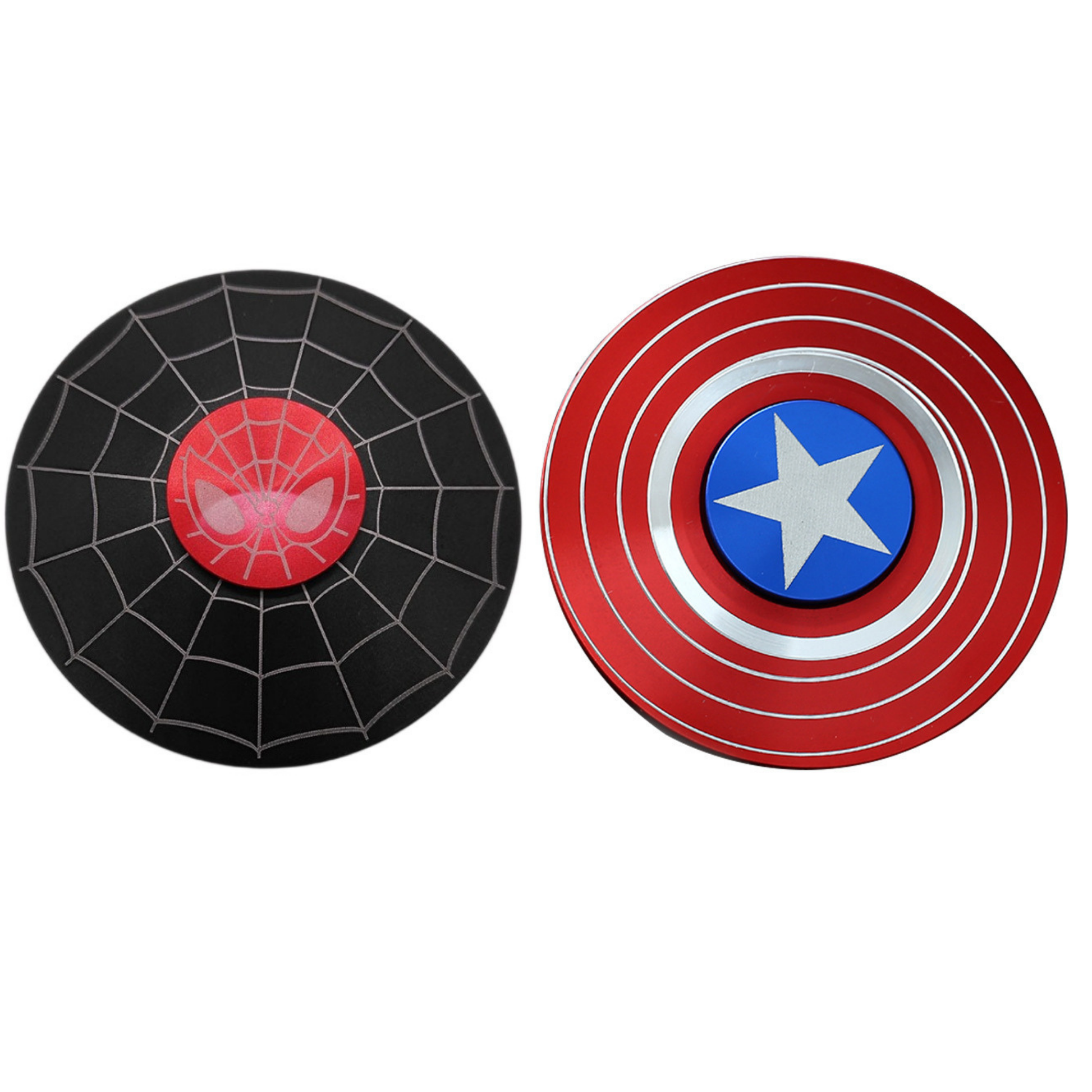 superhero fidget spinner, metal hand spinner, stress relief toy, anxiety relief fidget, spinning toy for kids, long spinning fidget, durable metal spinner, pocket-size fidget toy, Captain America spinner, Spiderman spinner, focus booster toy.