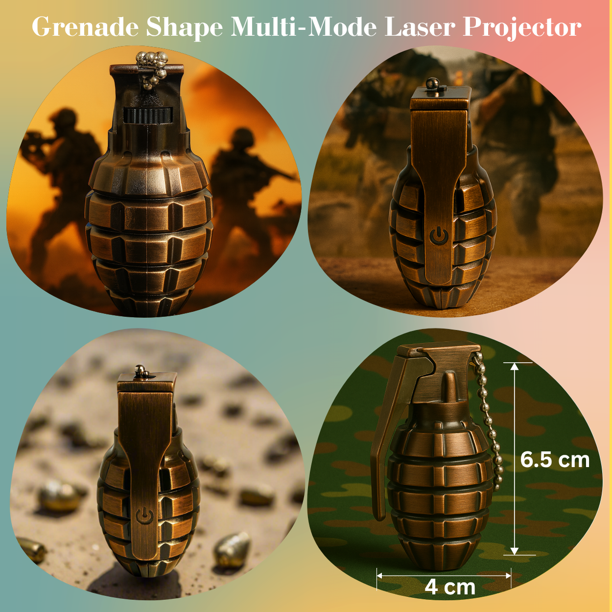 Rechargeable Superhero & Military Grenade Laser Pointer Combo