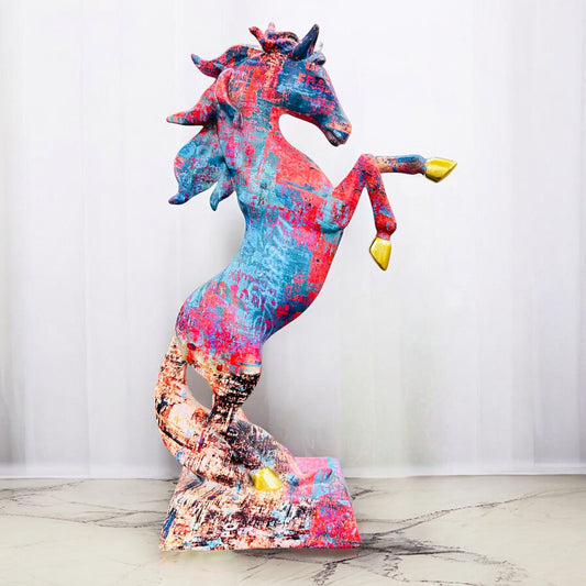 The Multicolor Pop Art Jumping Horse Table Decoration Showpiece