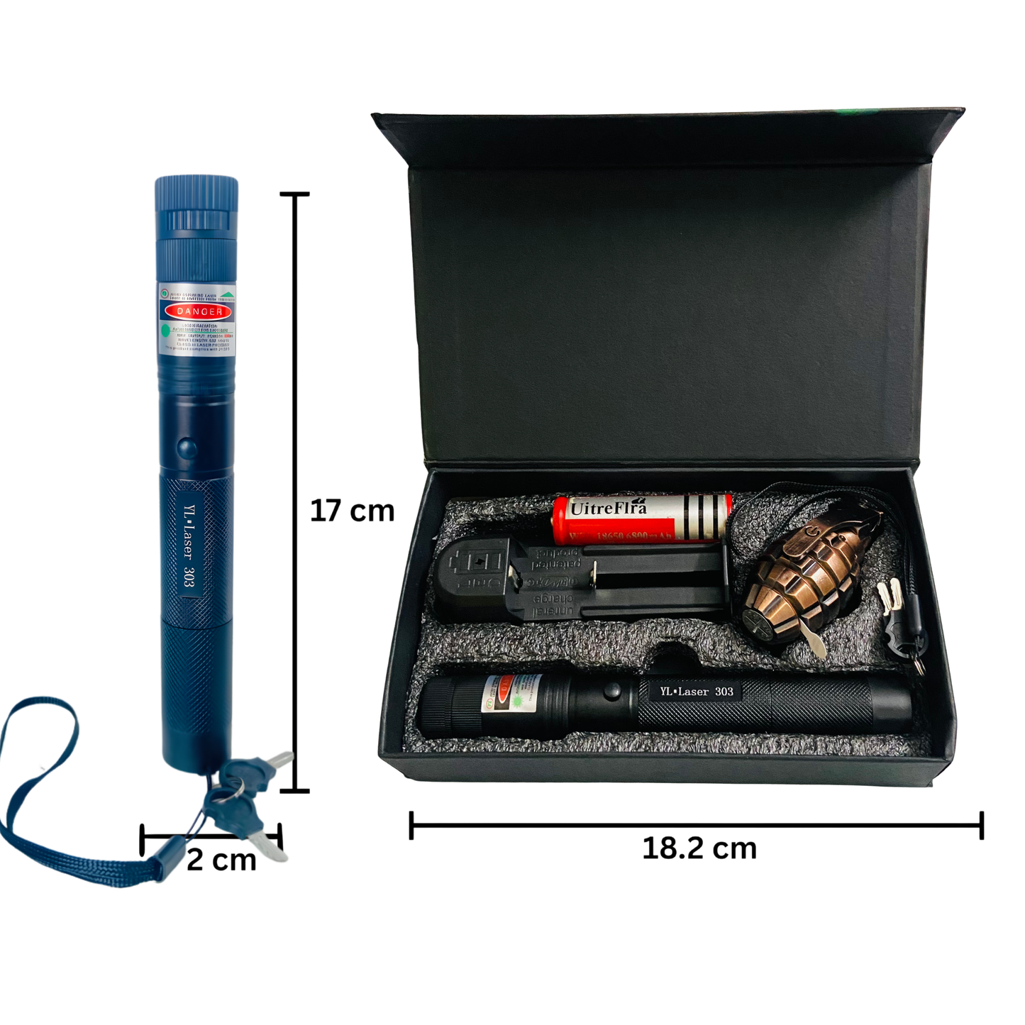 Rechargeable Superhero & Military Grenade Laser Pointer Combo