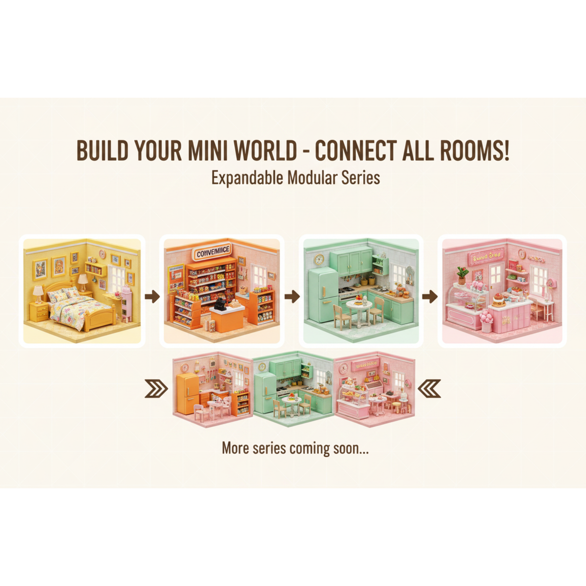 Build Your Mini World – Connect All Rooms, Expandable Modular Series