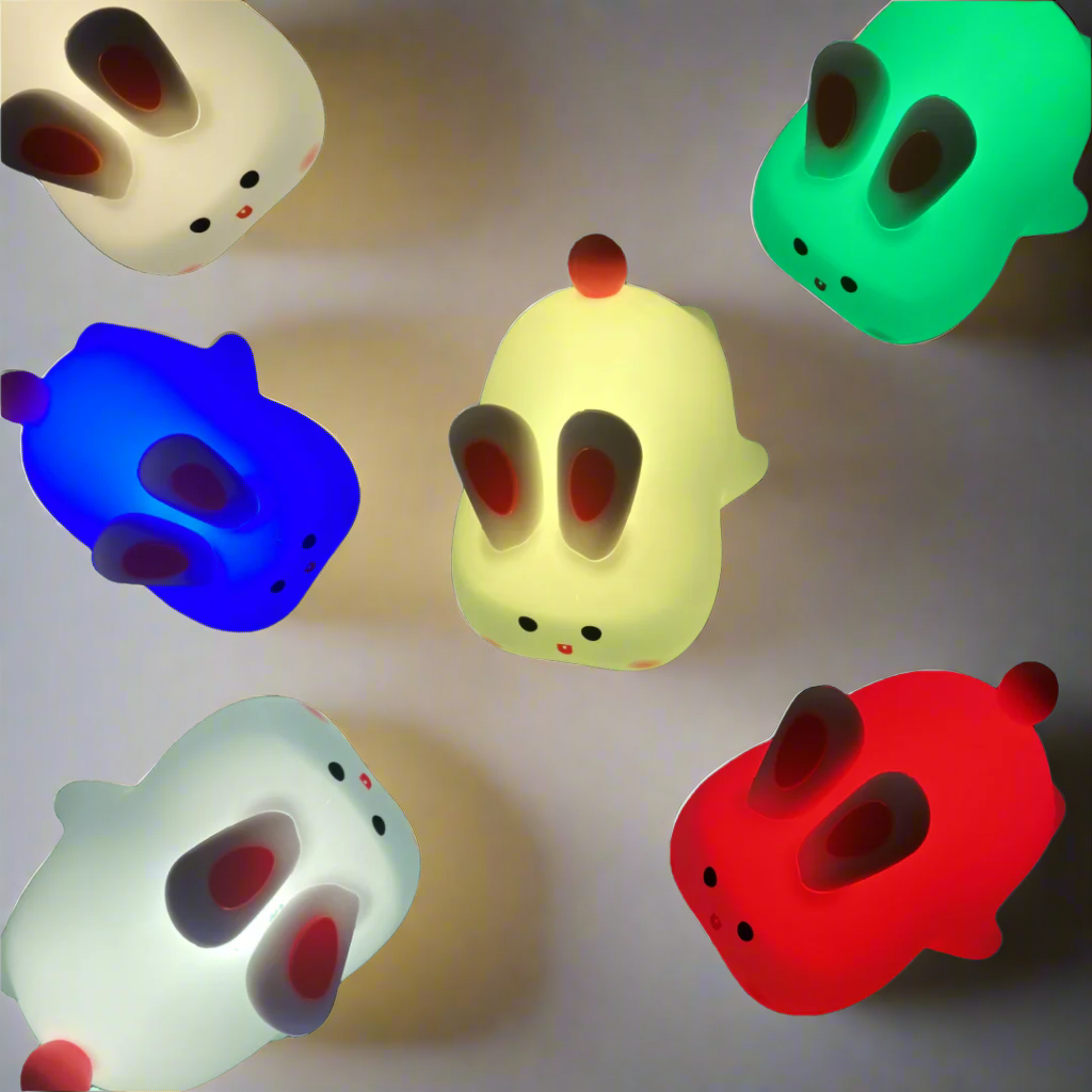 9-Mode Rabbit Night Light | Cute Silicone Lamp with Sensor for Kids & Baby