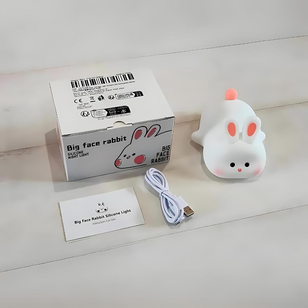 Cute Big Face Rabbit  Silicon 3D Touch Lamp