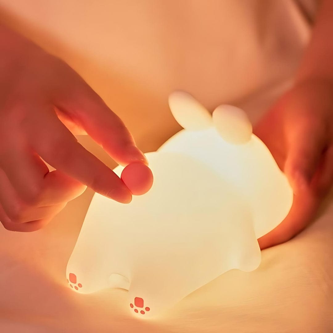 Cute Big Face Rabbit  Silicon 3D Touch Lamp