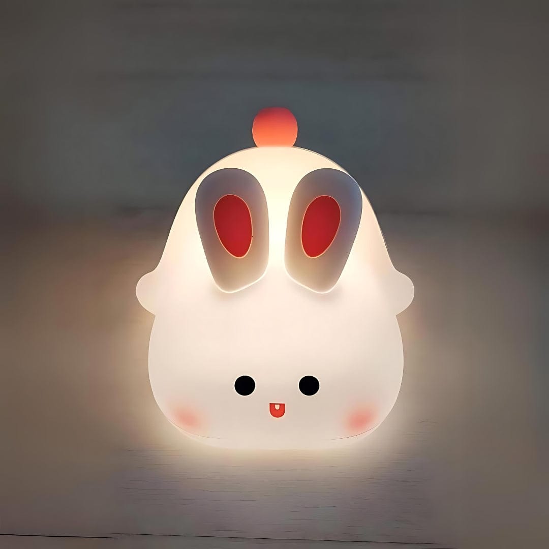 Cute Big Face Rabbit  Silicon 3D Touch Lamp