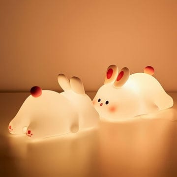 Cute Big Face Rabbit  Silicon 3D Touch Lamp