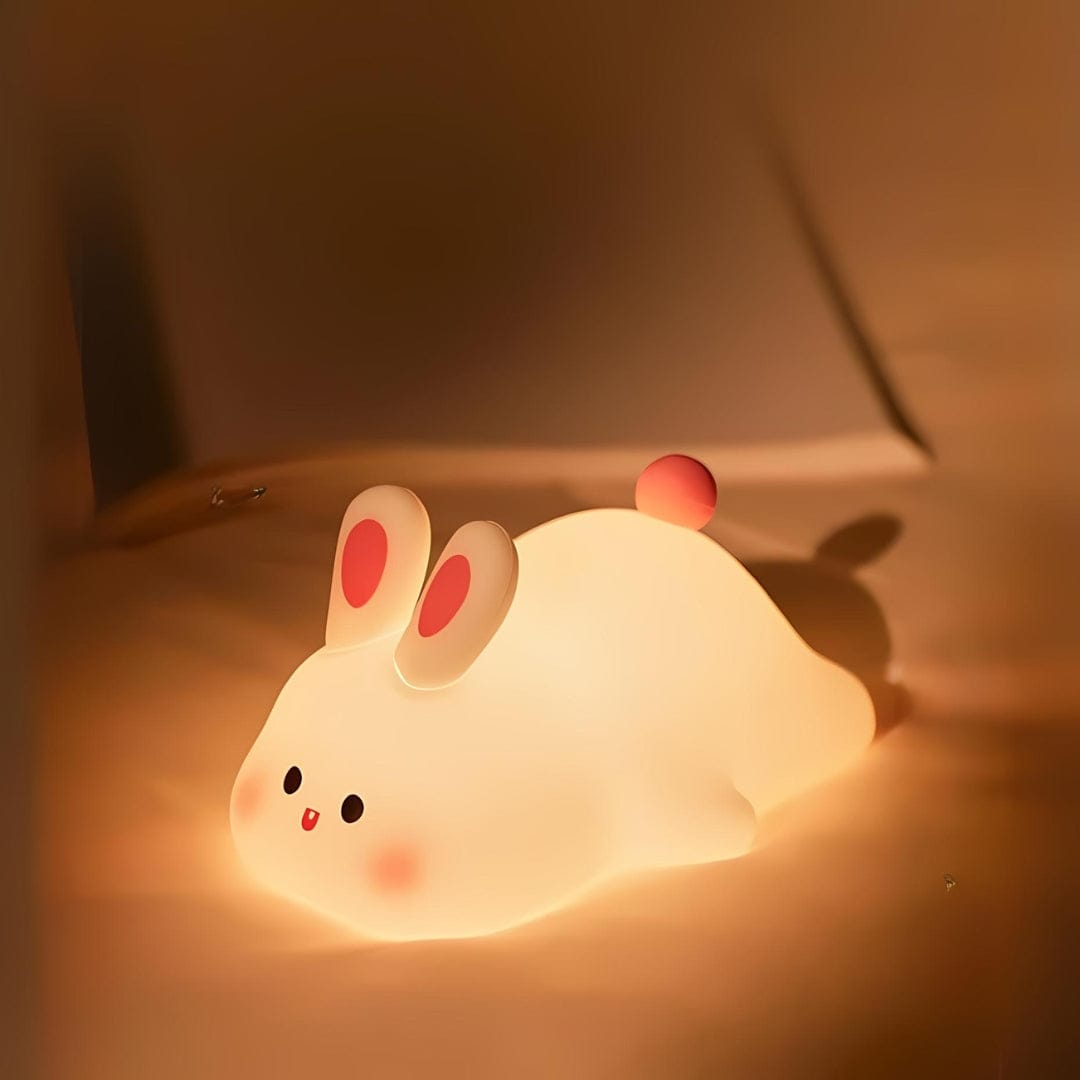 Cute Big Face Rabbit  Silicon 3D Touch Lamp