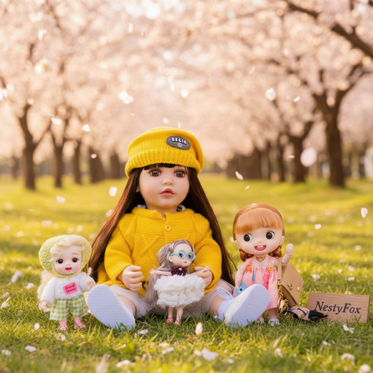 55cm AI Talking Silicone Baby Doll Set with 3 Mini Dolls