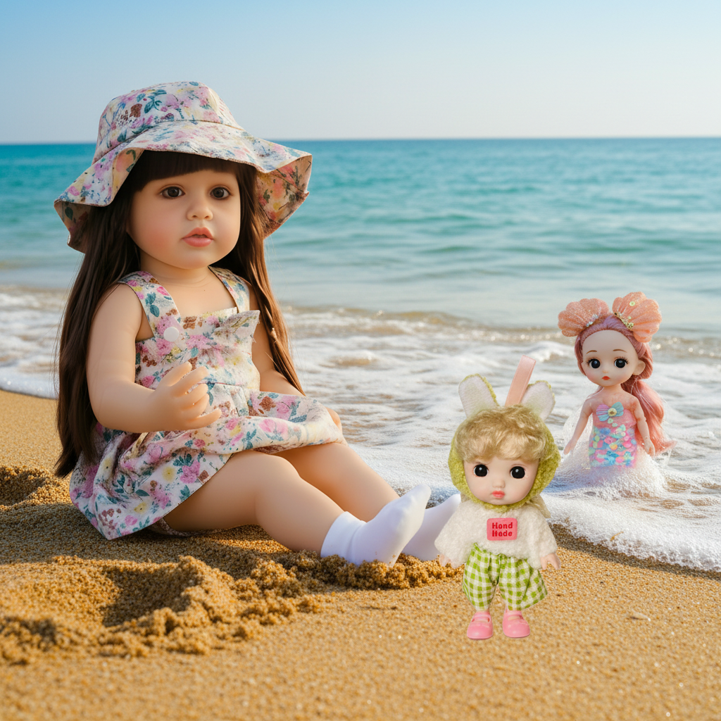 NestyFox 55 cm Realistic Silicone Baby Doll – Lifelike Reborn Doll with Dress & Accessories