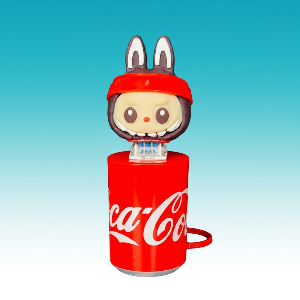 NestyFox - Labubu Cola Can Bunny Toy – Light & Music Figure