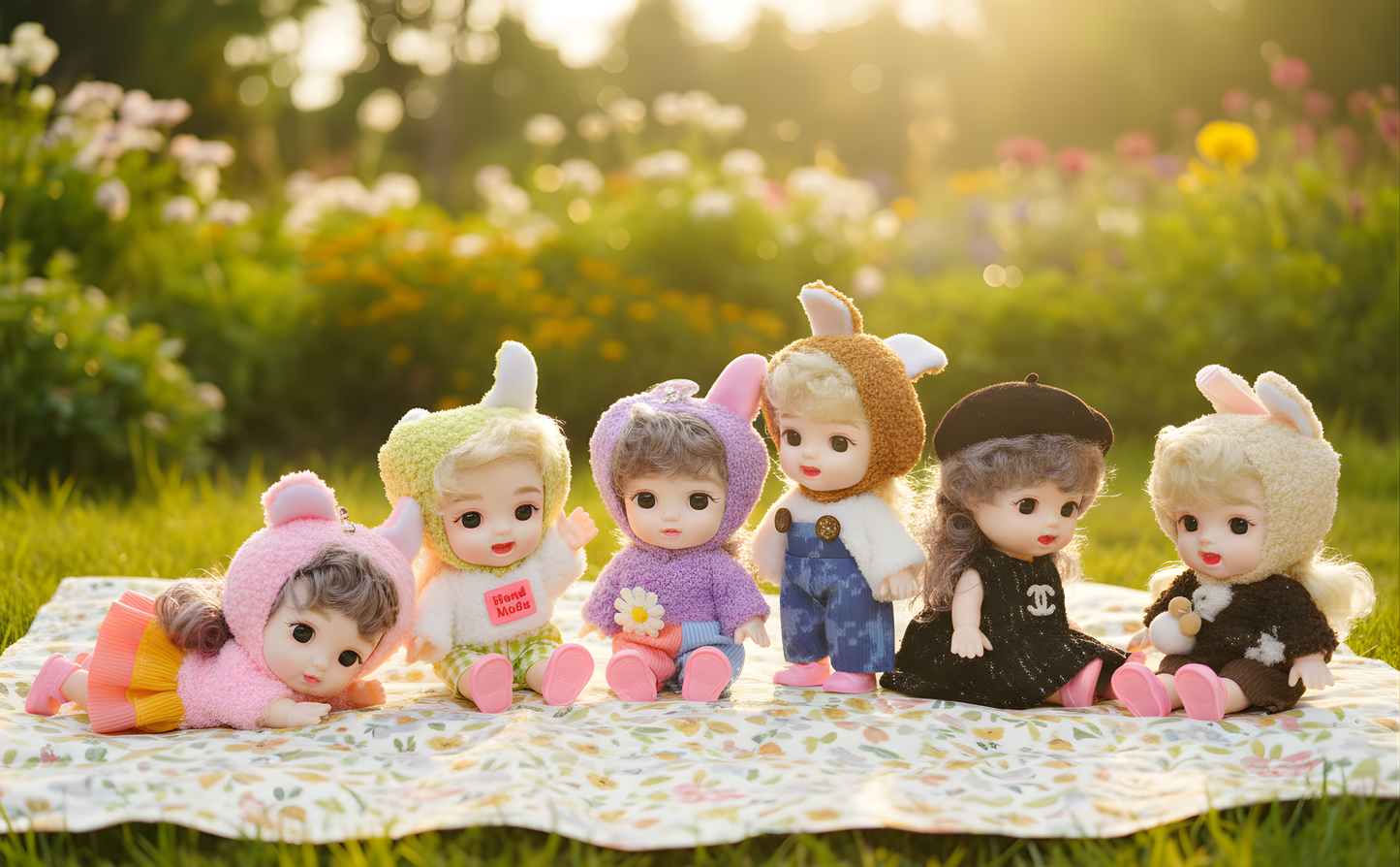 55cm AI Talking Silicone Baby Doll Set with 3 Mini Dolls