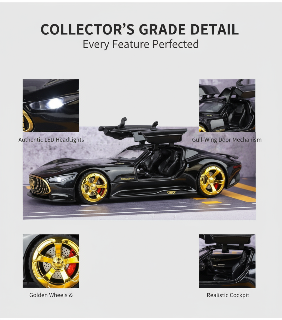NestyFox CHE ZHI Mercedes AMG Die-Cast Model Car – Alloy Body, Sound & Light Effects