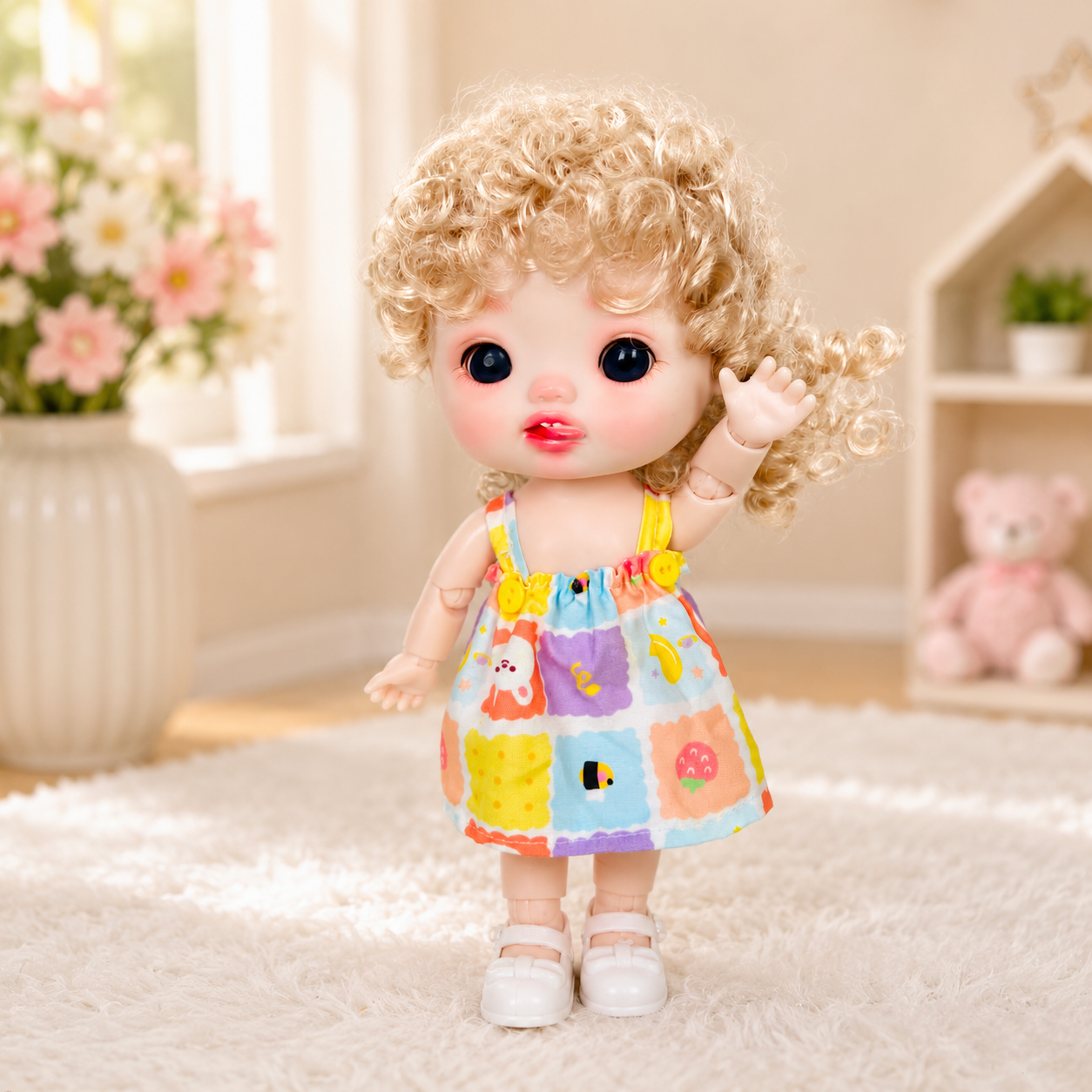 Coco Fashion Doll (22 cm) with Mermaid Doll (15 cm), Sleeping Baby Doll (12 cm), Big Eye Mini Doll (12 cm) & Surprise Gift | 4 Doll Playset for Girls