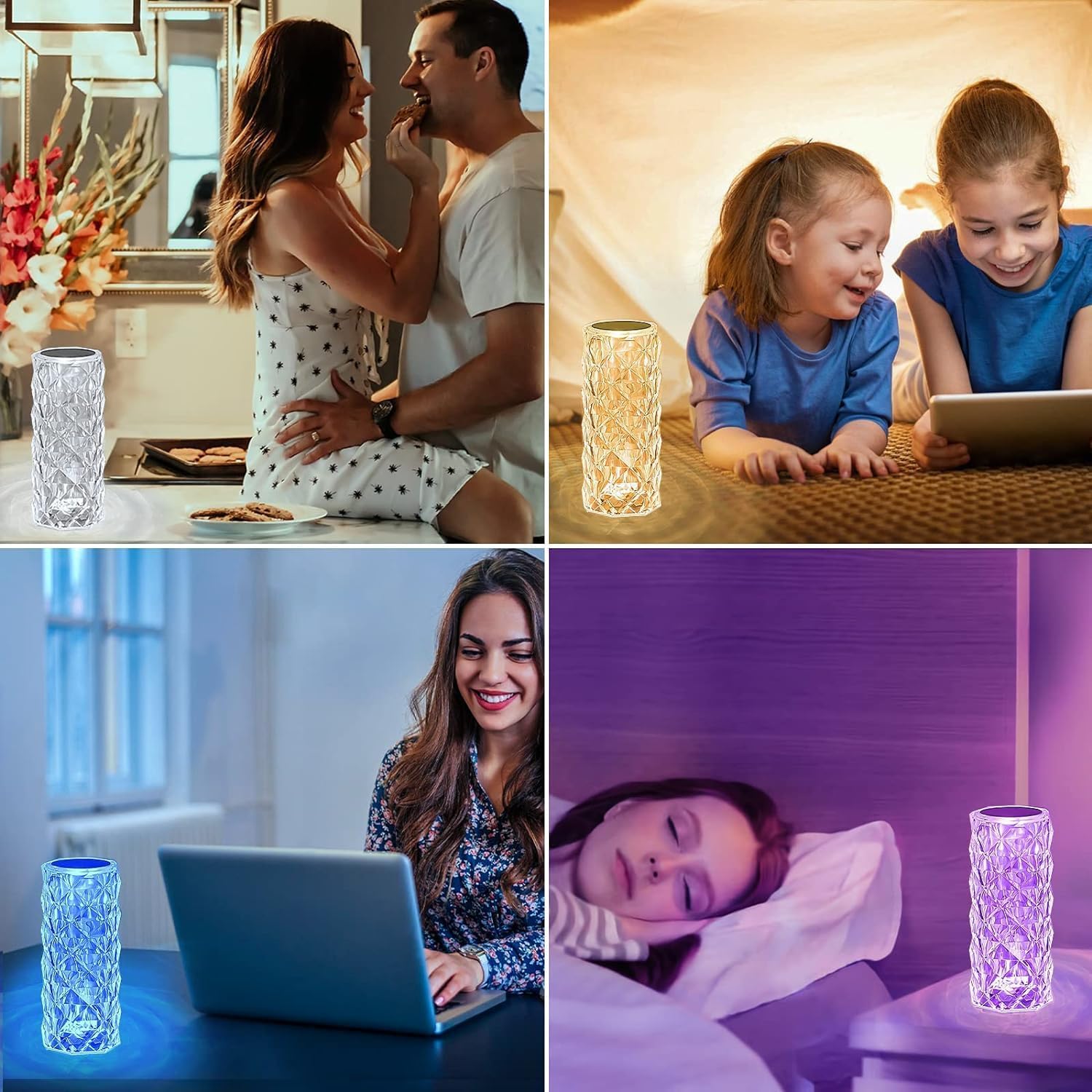 Crystal Lamp: 16 - Color Rose, USB Rechargeable, Touch Control - Dehradun Deals HubCrystal Lamp