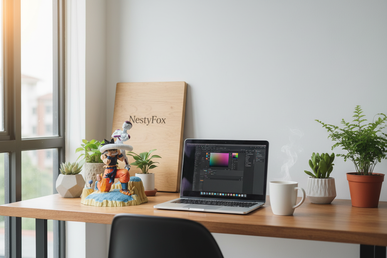DBZ Figure on Workspace Desk