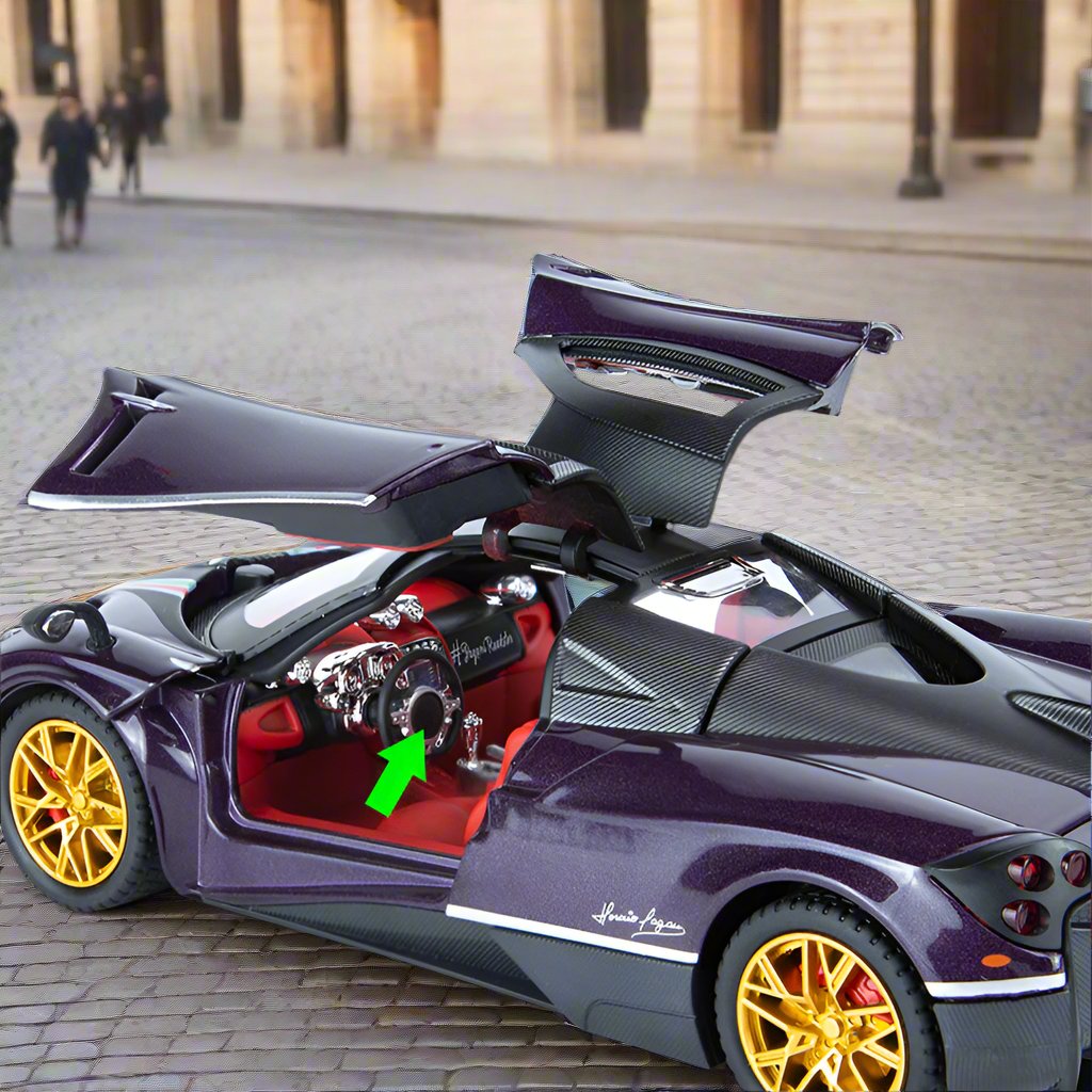 Pagani Huayra Dinastia 1:32 Pull Back Toy Car for Kids - Boys & Girls Gift (Purple)