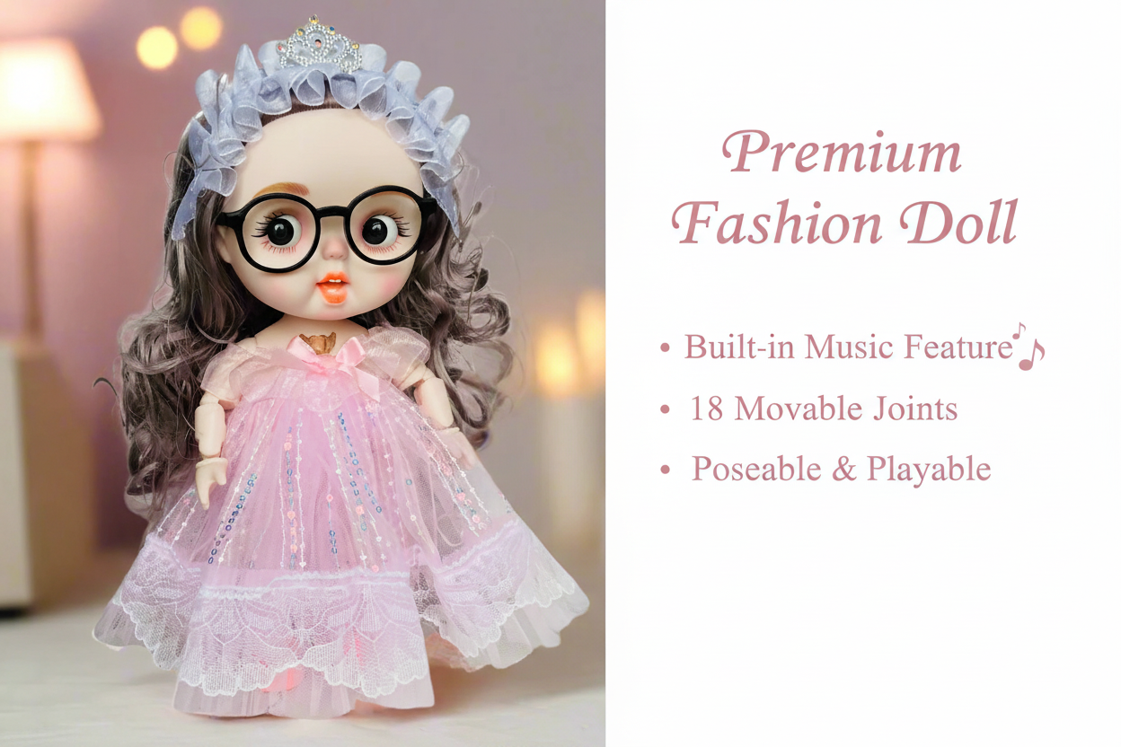 Premium Fashion Doll Hero Banner - Music & 18 Movable Joints