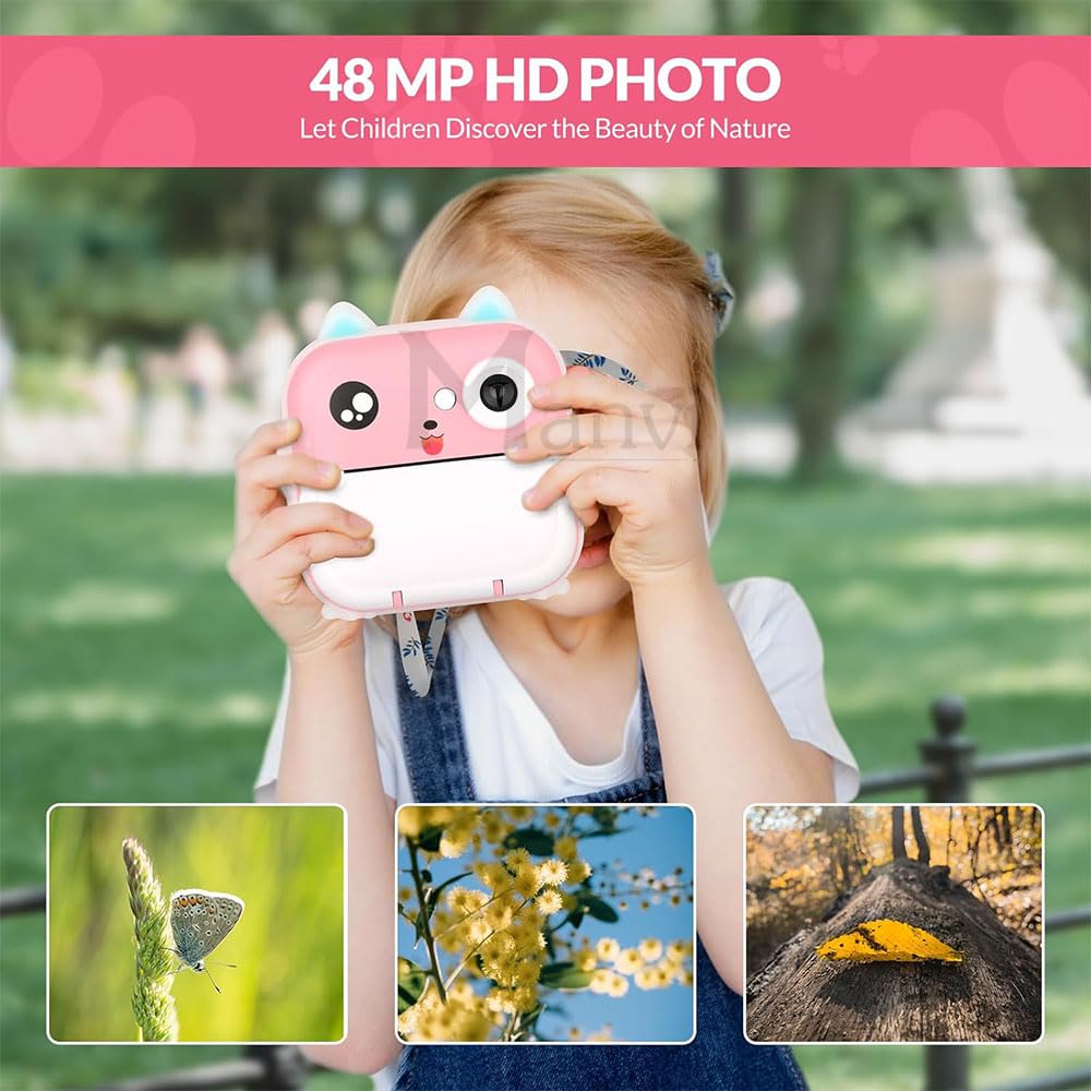 Instant Print Camera for Kids, 48 MP Photo & 1080P HD Video Recoding - Dehradun Deals HubInstant Print Camera