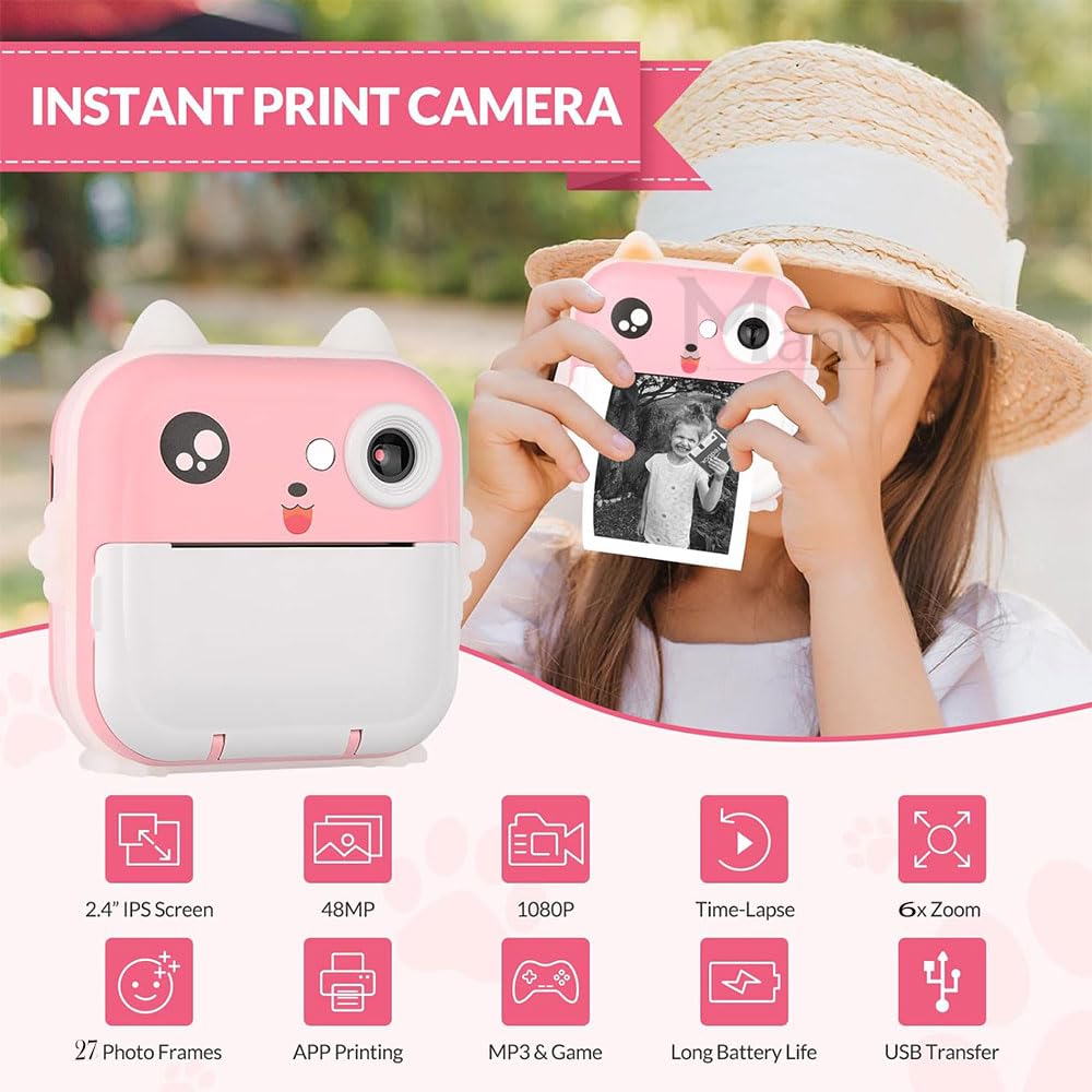 Instant Wireless Pocket Mini Printer: Bluetooth Thermal Printer for Mobile Phones 