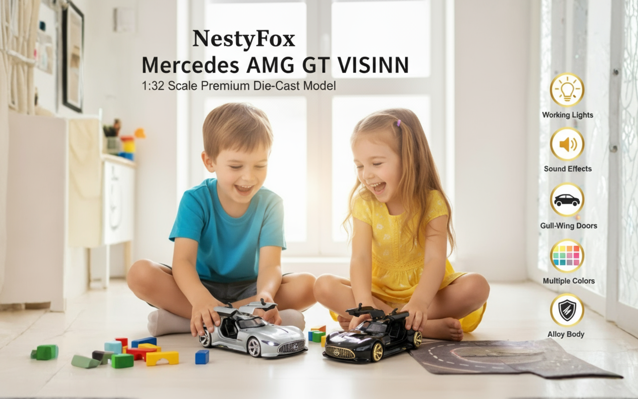 NestyFox CHE ZHI Mercedes AMG Die-Cast Model Car – Alloy Body, Sound & Light Effects