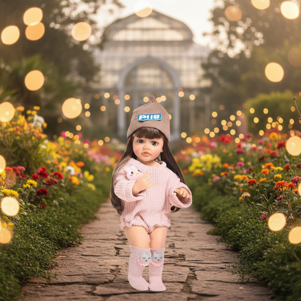 NestyFox Realistic Silicone Baby Doll with Handbag Set, Nipple Bottle, Diaper & Magnetic Pacifier – Soft Lifelike Doll for Girls