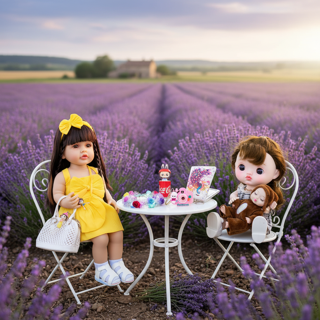 Lavender field table scene