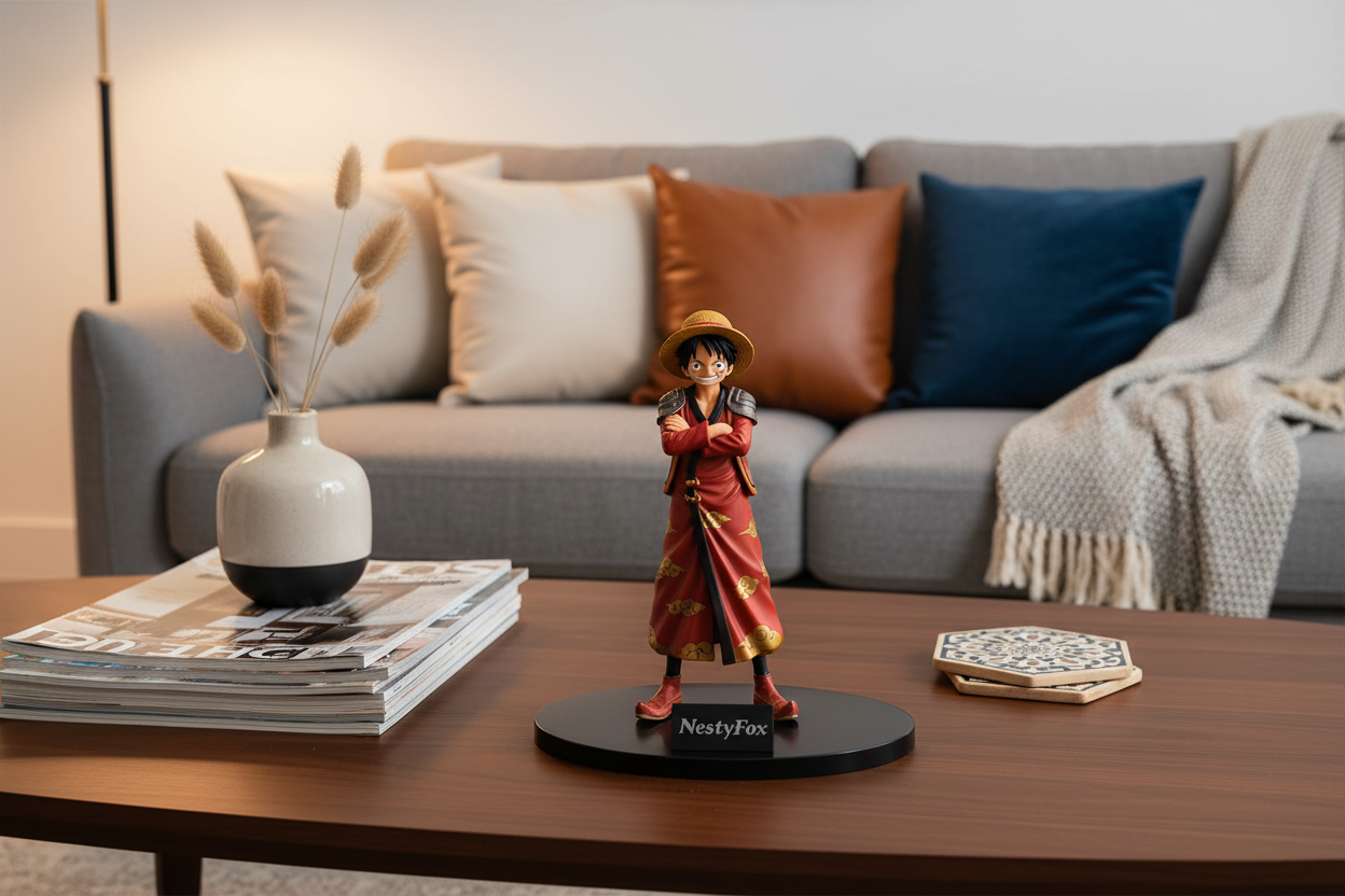 Luffy Figurine on Living Room Coffee Table