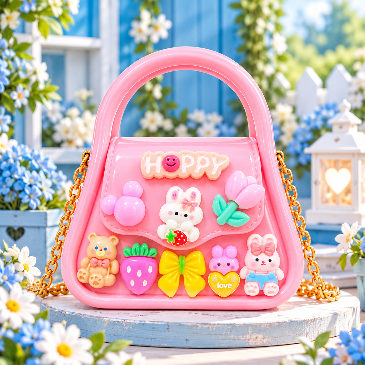 NestyFox Mini Handbag for Girls with Magnetic Lock & 60 cm Chain