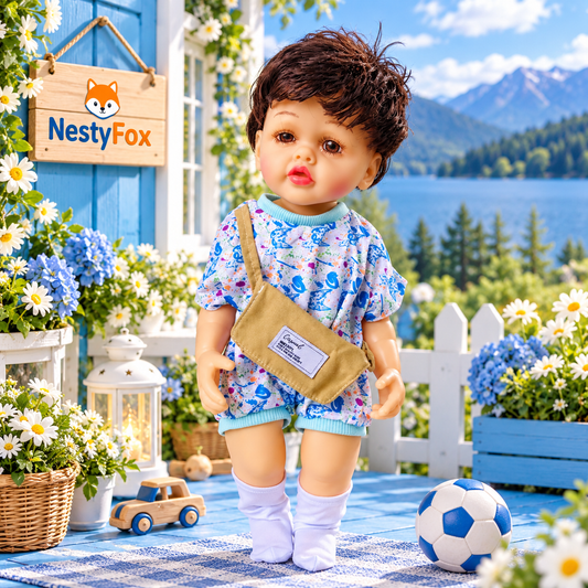 NestyFox 53 cm Musical Reborn Silicone Baby Boy Doll with Music Sensor