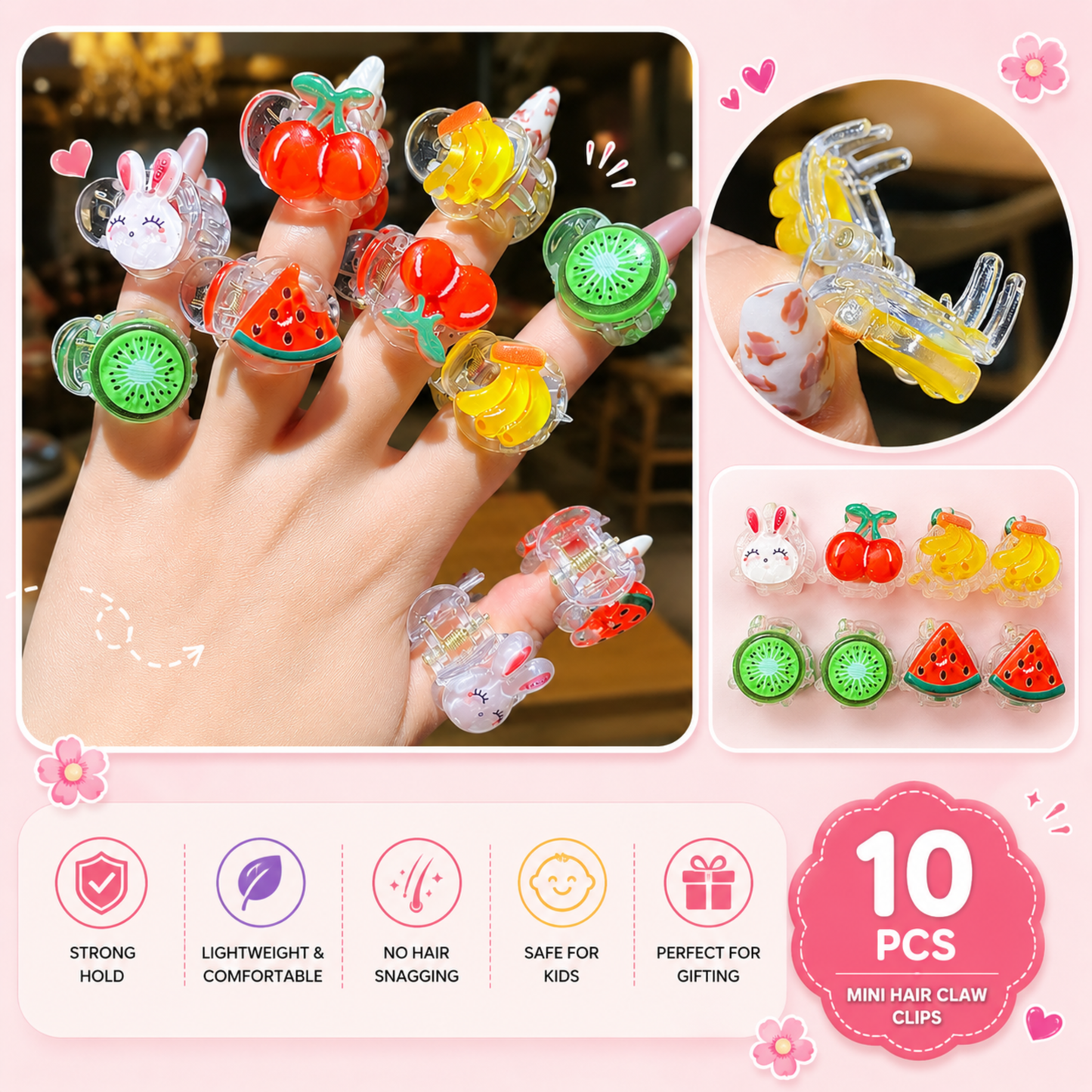 Girls Accessories Combo Pack | Baby Hair Clips + Hair Clips Set + Princess Bracelet | Assorted Designs | Gift for Girls