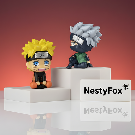 Naruto & Kakashi Chibi Figure Set - Collectible Anime Figurines