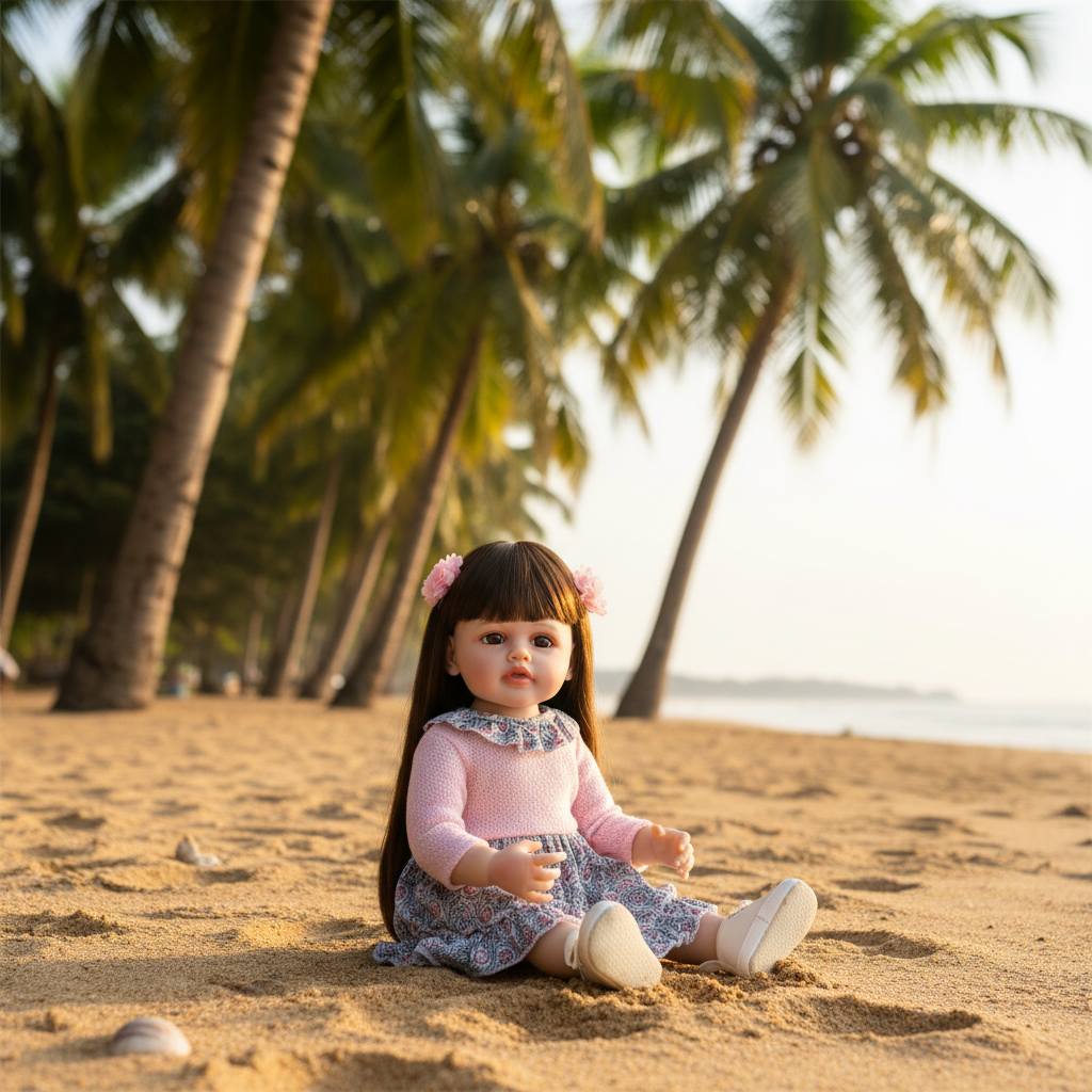 53cm Silicone Doll Gift Set - Complete Play Collection with LED Accessories & Extra Dress