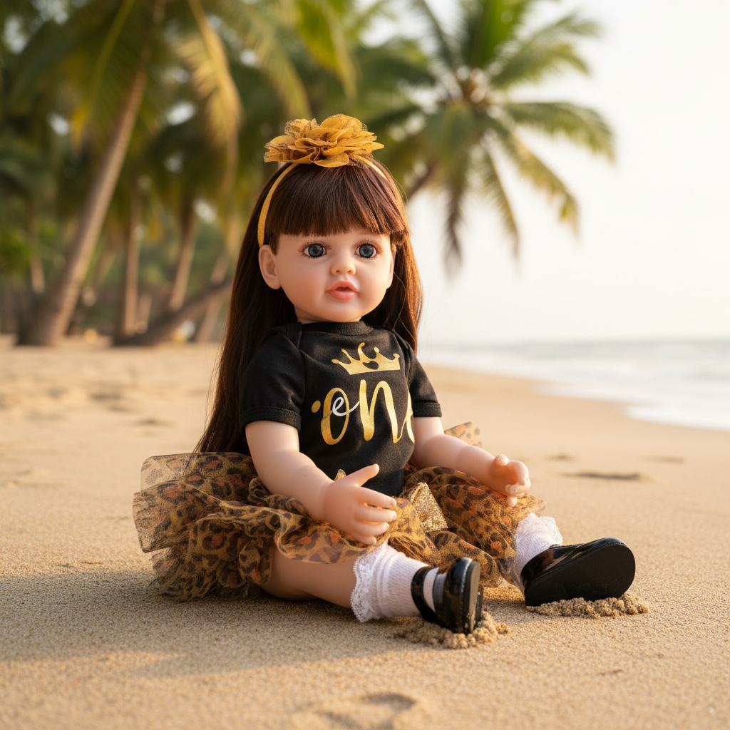 53cm Silicone Doll Gift Set - Complete Play Collection with LED Accessories & Extra Dress