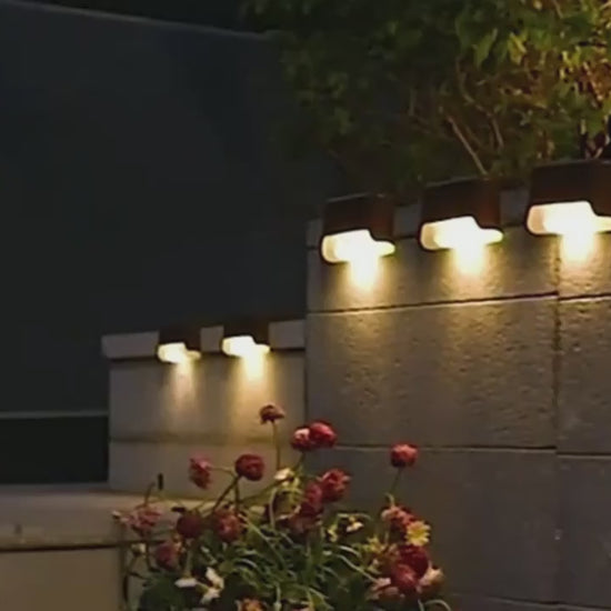 Solar Glow Lights: Outdoor Deck, Step, Railing, and Wall Garden Lights