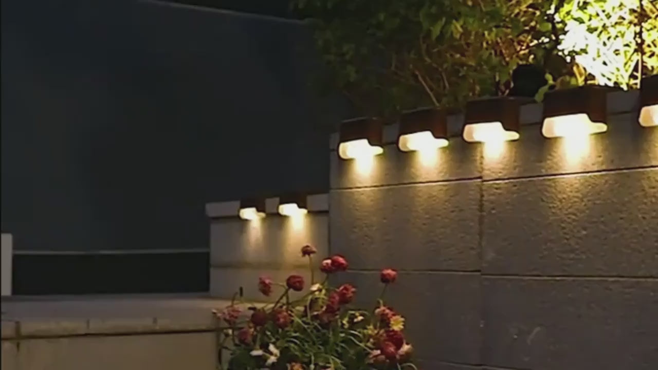 Solar Glow Lights: Outdoor Deck, Step, Railing, and Wall Garden Lights