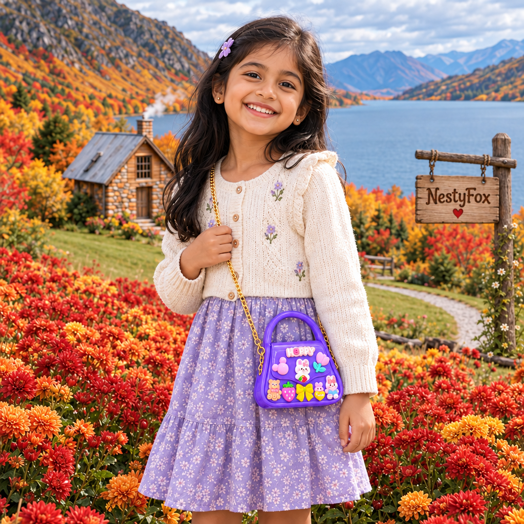 Purple bag scene with NestyFox board