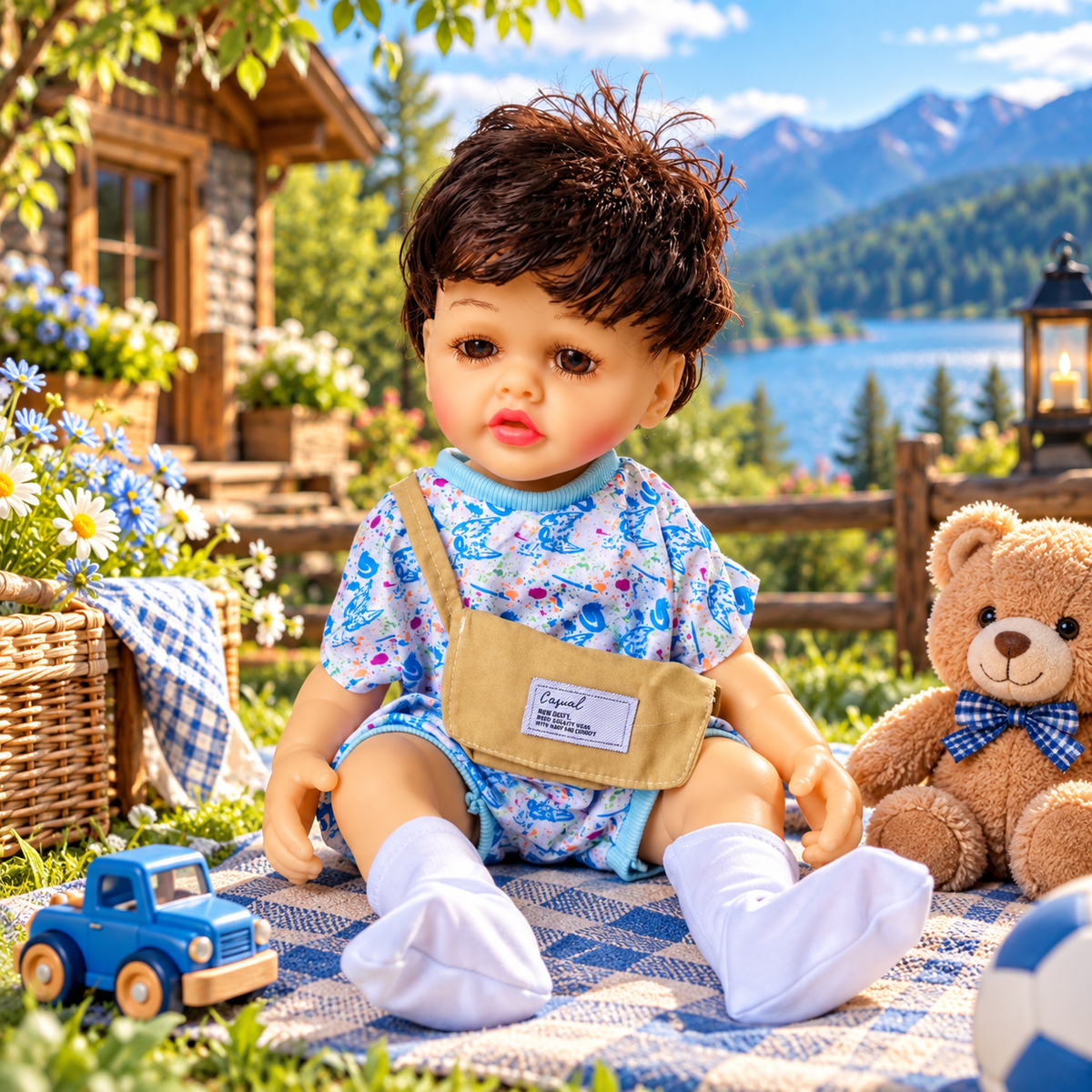 NestyFox 53 cm Musical Reborn Silicone Baby Boy Doll with Music Sensor